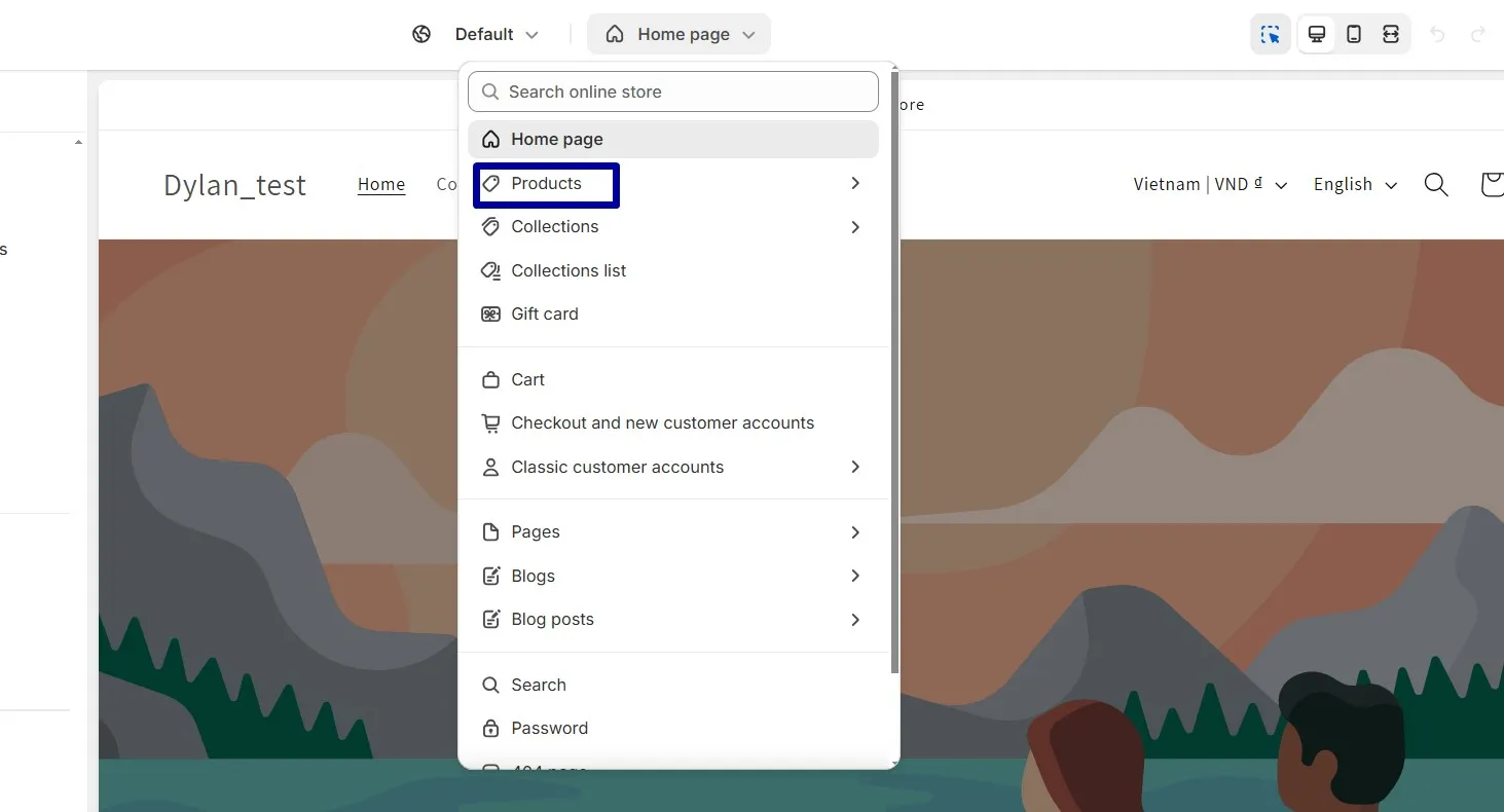 go to the “Product Pages” section